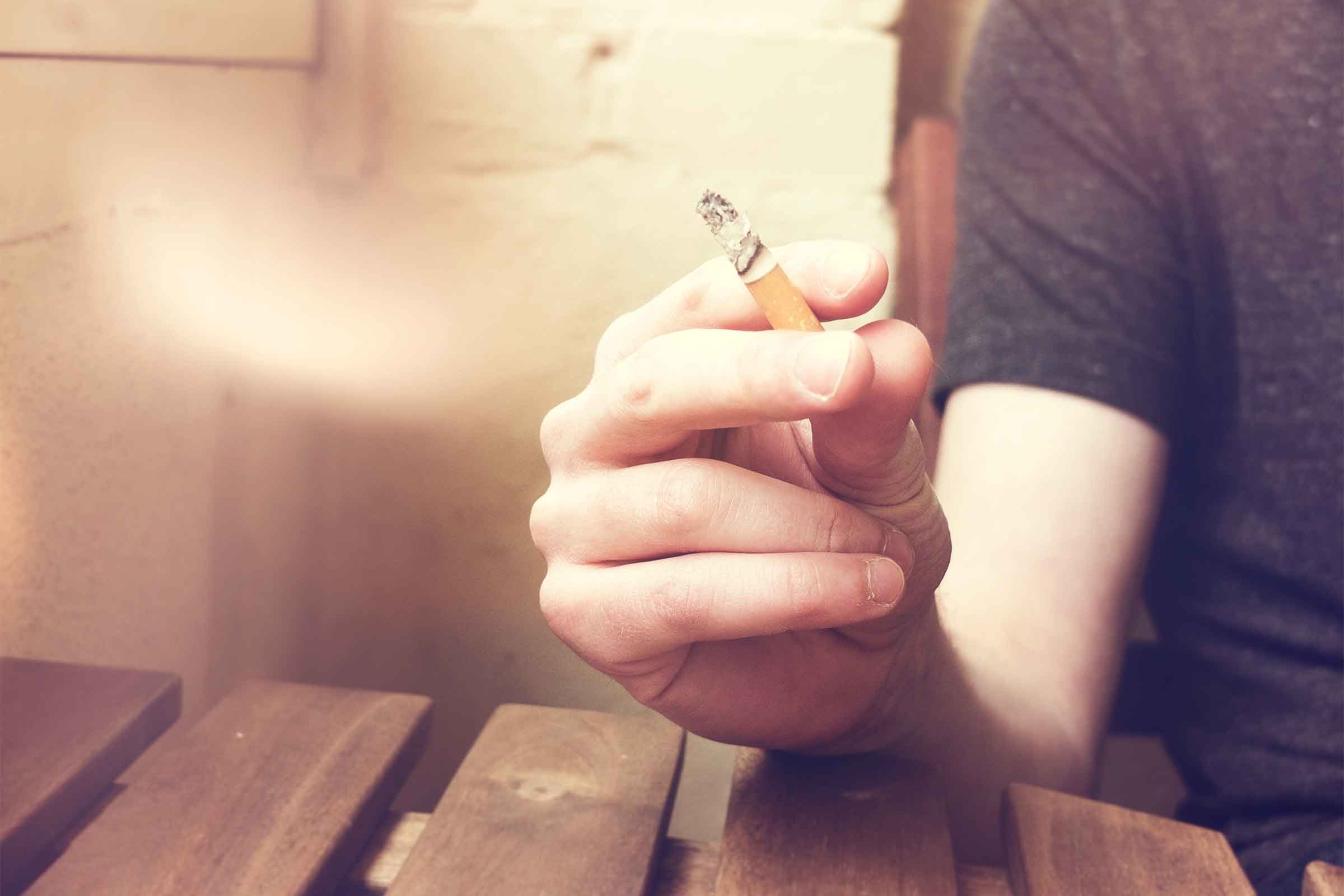 cigarette in hand