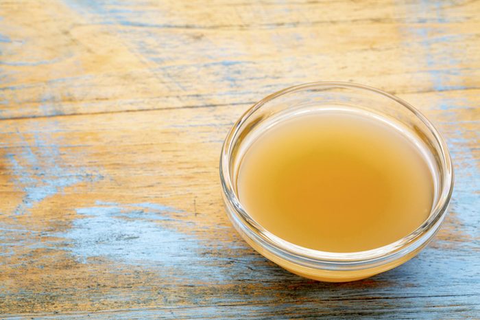 vinegar in small bowl on table