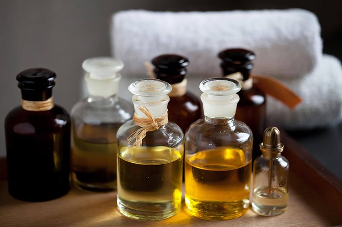 different little jars of essential oils