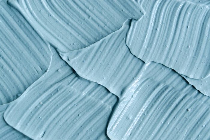 Close up of blue cambrian cosmetic clay 